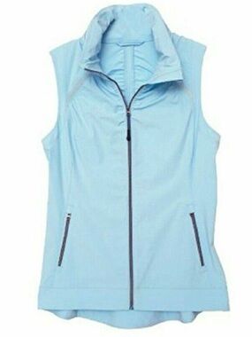 Tangerine Light Blue Sleeveless Zip Vest